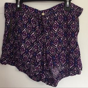 Printed drawstring shorts